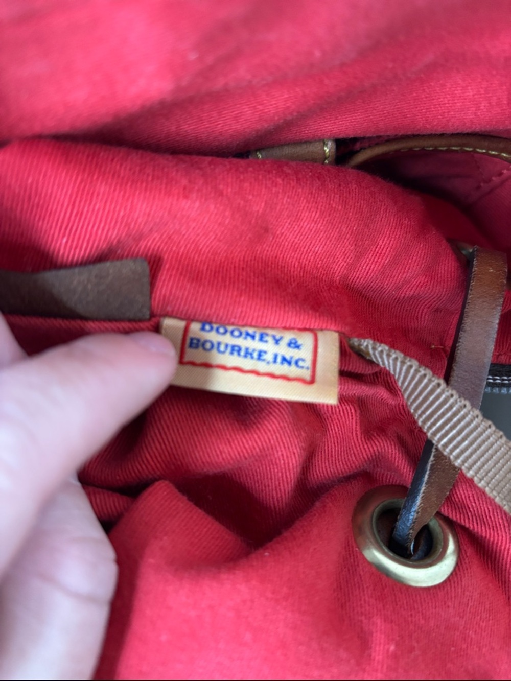 🔥LOW START Dooney & Bourke brown nylon domed satchel w/ braided leather handles - Picture 13 of 16